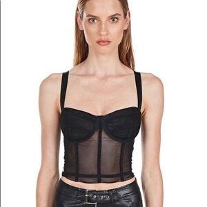 Danielle Guizio Zita Mesh Corset Bustier Top [S]